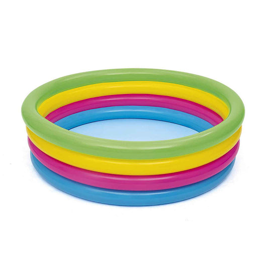 Bestway Barns Uppblåsbar Pool 4 Ringar Regnbåge 157x46 cm +3 År Trädgård 51117 finns hos Aktivcamping