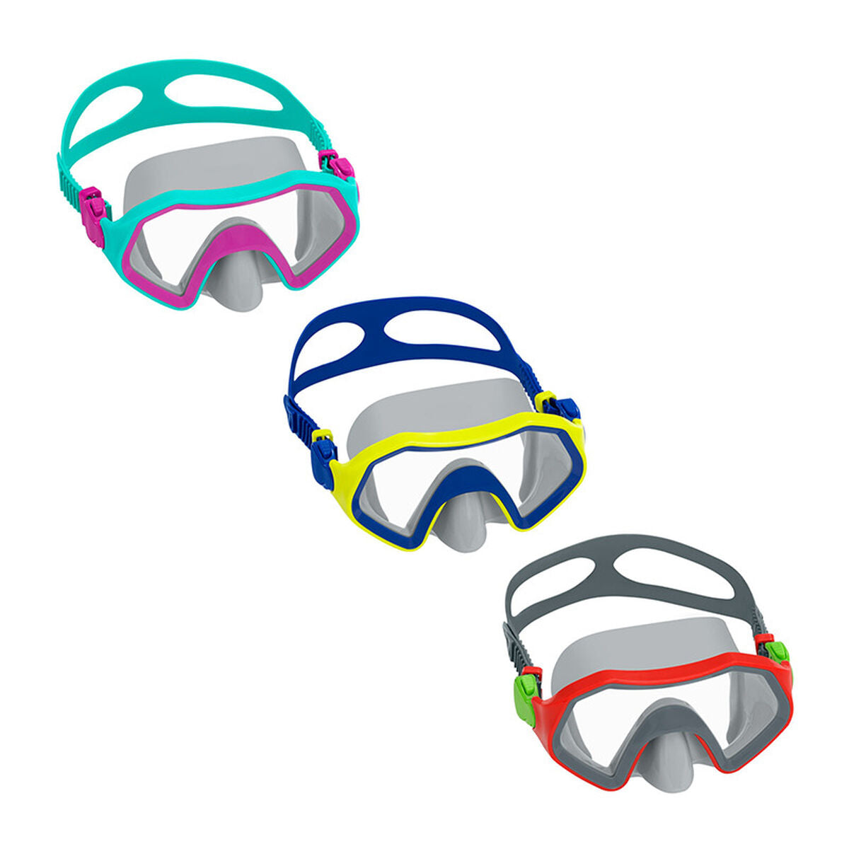 Bestway Dykmask för vuxna Anatomiskt band Olika färger +14 år Strand och Pool 22044 finns hos Aktivcamping
