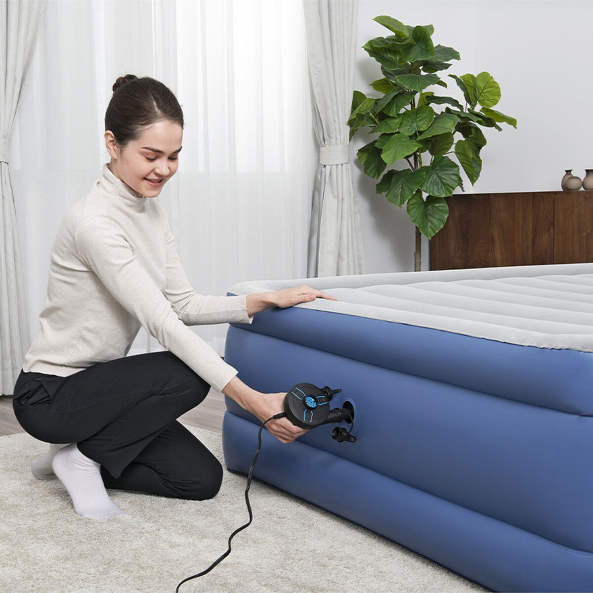Bestway Elektrisk Pump Bilcigarettändare 11,3x10,1x12,2 cm 680 CM liter/minut Uppblåsbar och Camping 62257 - finns hos Aktivcamping