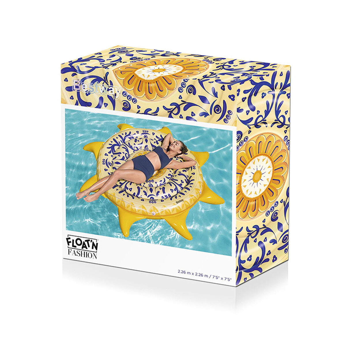 Bestway Flytande Ö Sicilien Uppblåsbar 226x226 cm Stranden och Poolen 43391 - finns hos Aktivcamping