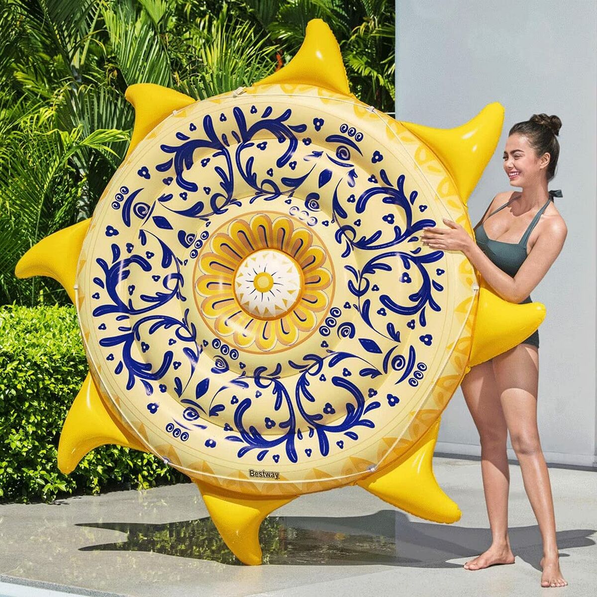 Bestway Flytande Ö Sicilien Uppblåsbar 226x226 cm Stranden och Poolen 43391 - finns hos Aktivcamping