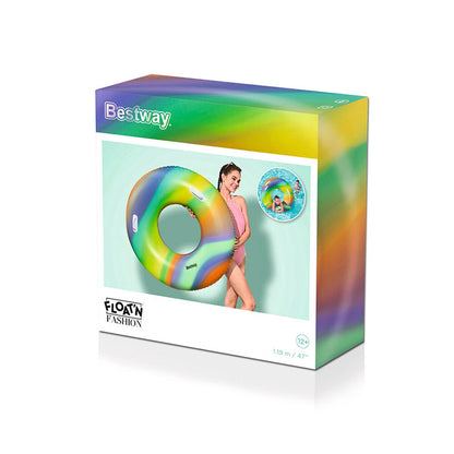 Bestway Flytande Uppblåsbar Flotte med Handtag Regnbåge D119 cm +12 År Strand och Pool 36352 finns hos Aktivcamping
