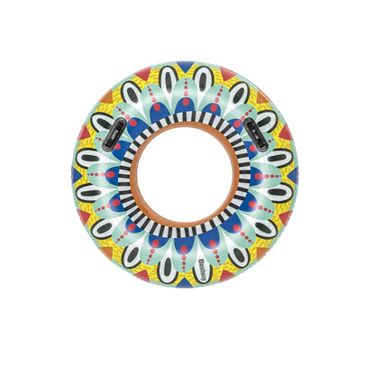 Bestway Flytande uppblåsbar flotte med handtag Azteka D107 cm +12 år strand och pool 36294 finns hos Aktivcamping