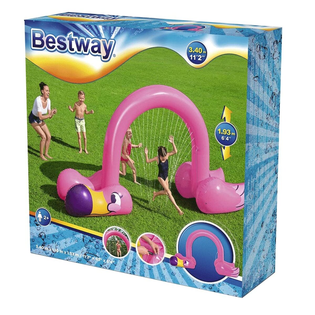 Bestway Jumbo Flamingo Sprinkler 340x110x193 cm +2 Years Garden 52382 finns hos Aktivcamping