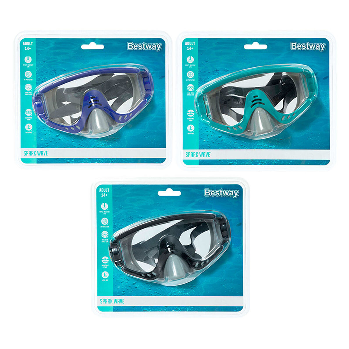 Bestway Junior Dykmask med anatomisk rem Blandade färger +7 år Strand och Pool 22039 - finns hos Aktivcamping
