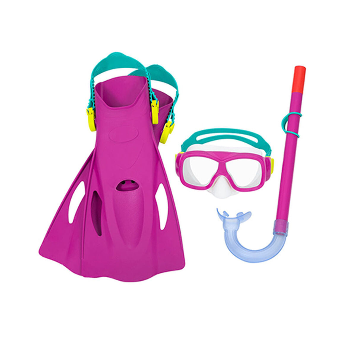 Bestway Junior Mask och Tube Set Purge Valve Blandade Färger +7 År Strand och Pool 24070 finns hos Aktivcamping