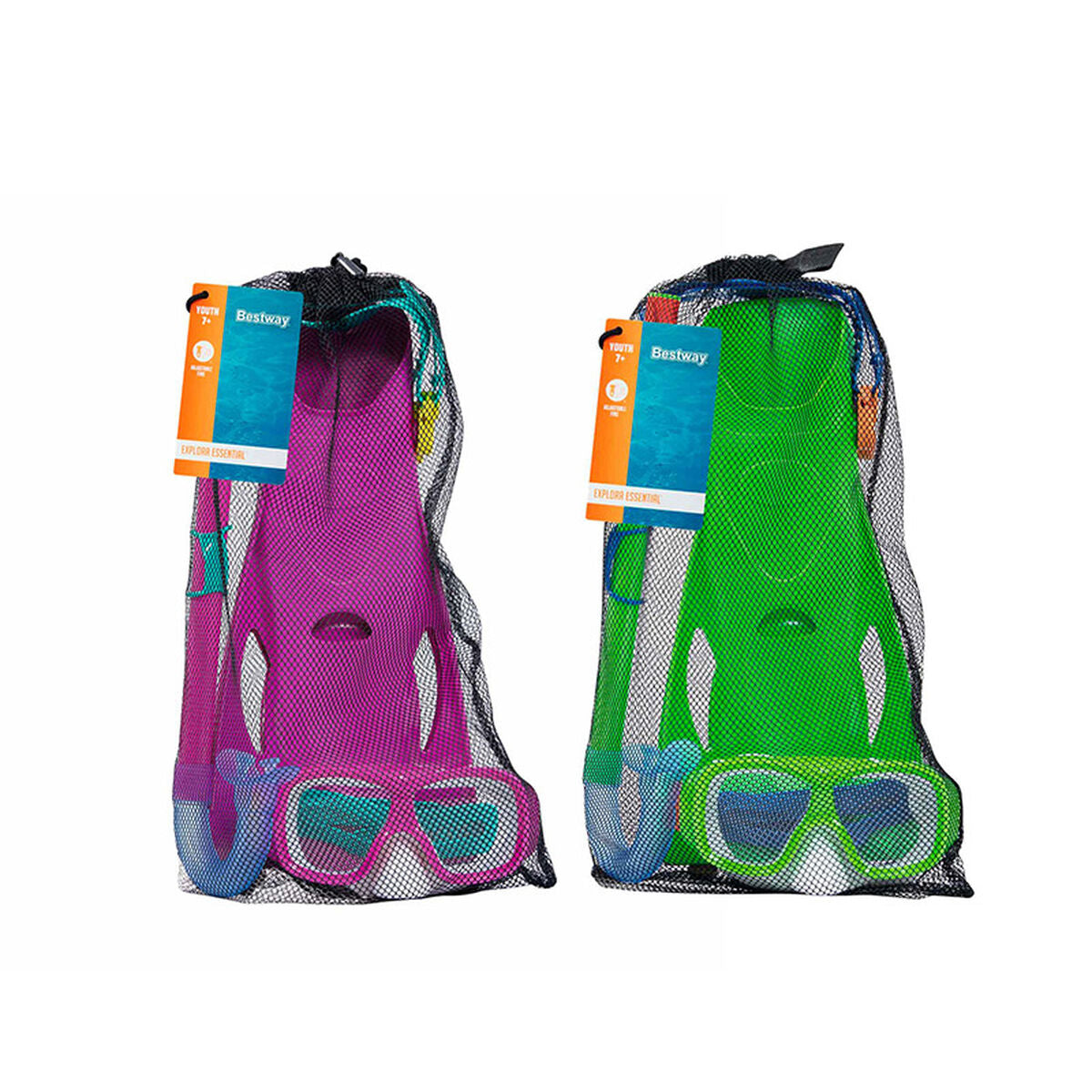 Bestway Junior Mask och Tube Set Purge Valve Blandade Färger +7 År Strand och Pool 24070 finns hos Aktivcamping