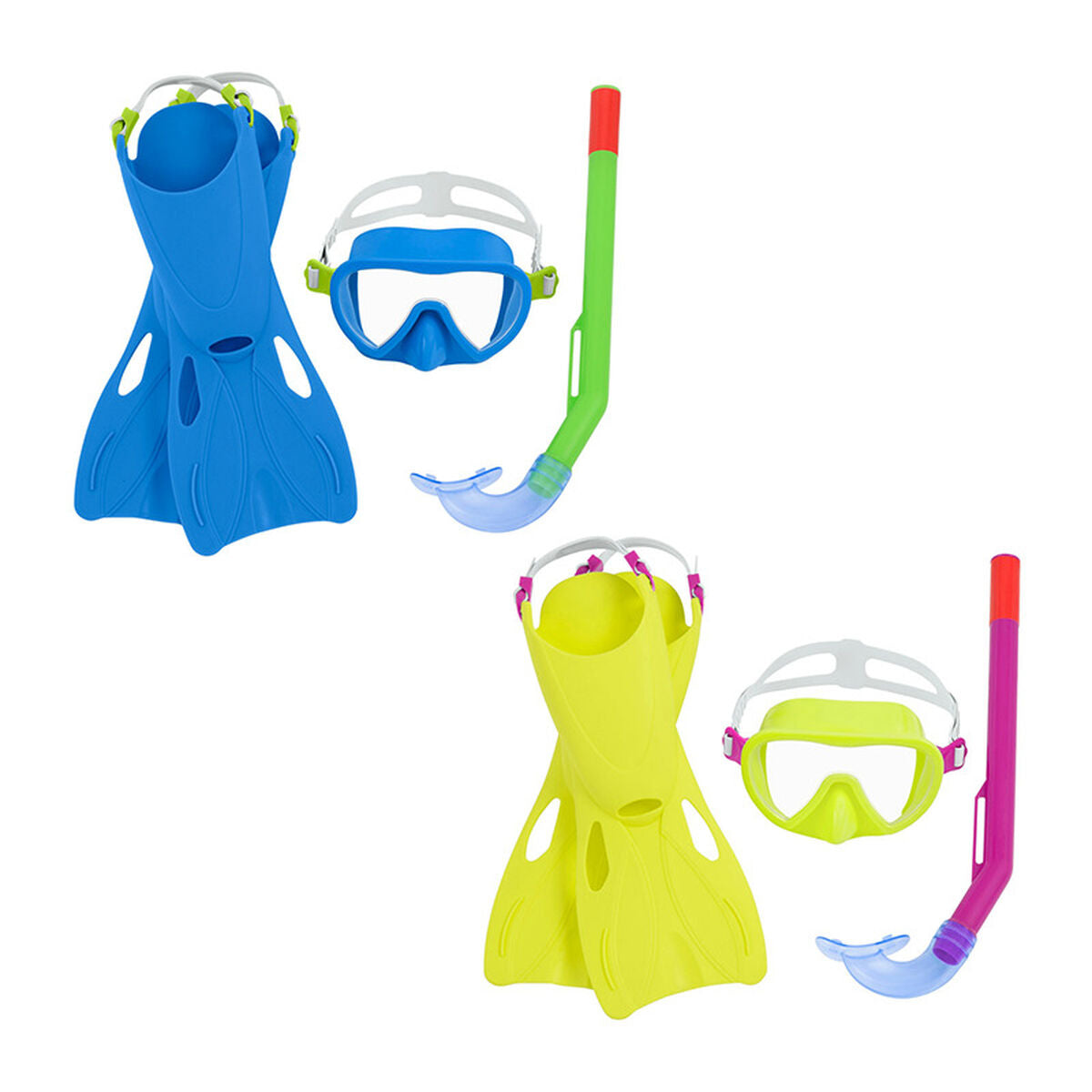 Bestway Junior Snorkel Set Anatomisk Rem Blandade Färger 37-41 +7 År Strand och Pool 25019 finns hos Aktivcamping