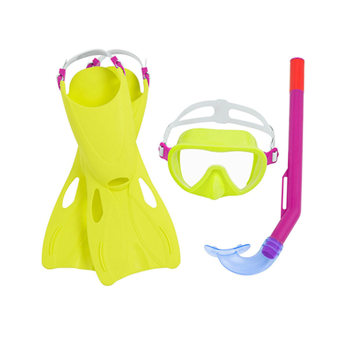 Bestway Junior Snorkel Set Anatomisk Rem Blandade Färger 37-41 +7 År Strand och Pool 25019 finns hos Aktivcamping