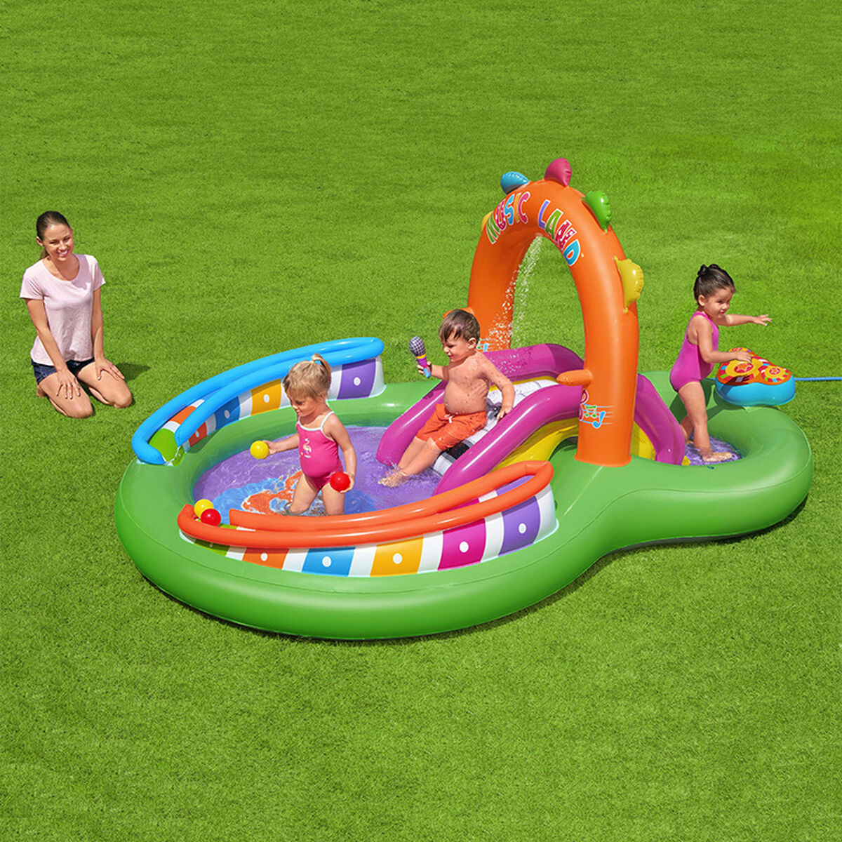 Bestway Lekbassäng Uppblåsbar Musikalisk Lekpark 295x190x137 cm +2 Års Trädgård 53117 finns hos Aktivcamping