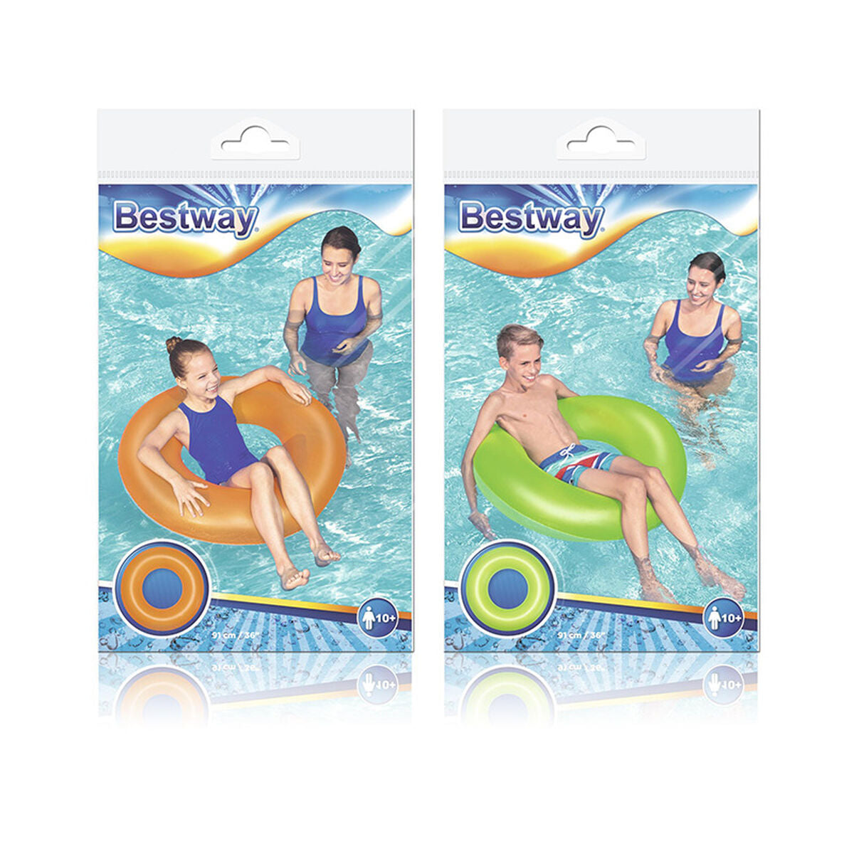 Bestway Luftmadrass Glatt Neonfärg Sorterad D91 cm +10 År Strand och Pool 36025 finns hos Aktivcamping