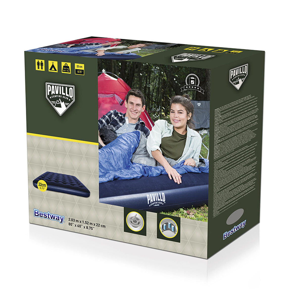 Bestway Queen Madrass 203x152x22 cm Uppblåsbar och Camping 67003 finns hos Aktivcamping