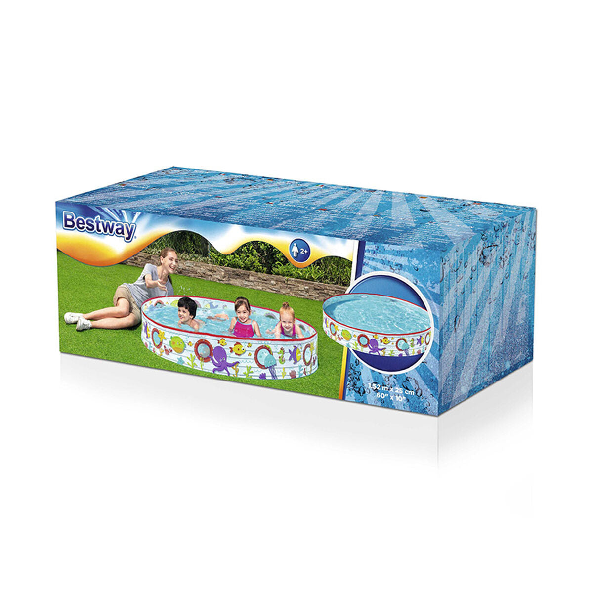 Bestway Rigid Barnpool PVC Fiskar 152x25 cm +2 år Trädgård 55029 finns hos Aktivcamping