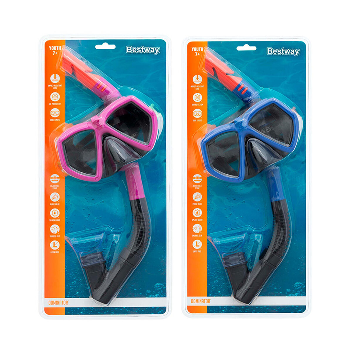 Bestway Set Mask och Tub Vuxen Purge Ventil Blandade Färger +14 År Beach och Pool 24068 finns hos Aktivcamping