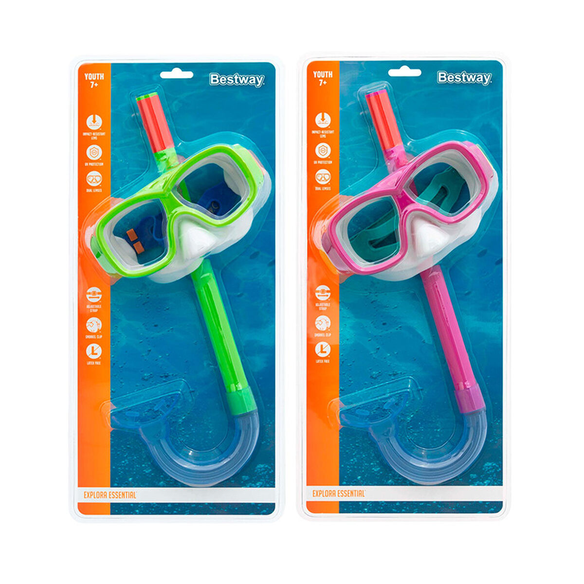 Bestway Set Mask och Tub Vuxenventil Purge Blandade Färger +14 År Stranden och Poolen 24029 finns hos Aktivcamping