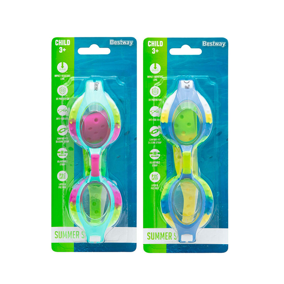 Bestway Simglasögon Simning Set 3 Pcs Rem Silikon Färg Bland +7 År Strand och Pool 21096 finns hos Aktivcamping