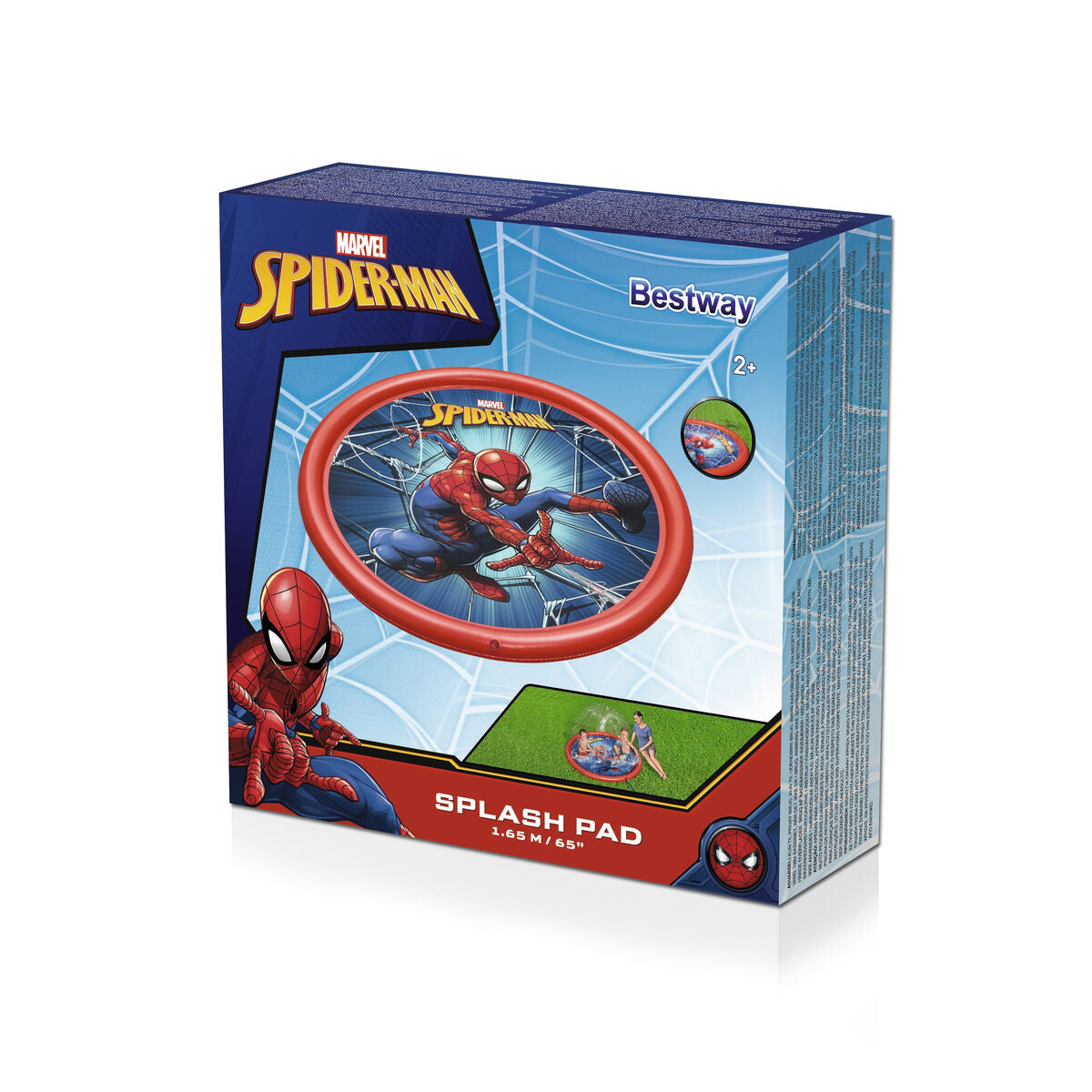 Bestway Spiderman Uppblåsbar Pool med Sprinkler D165 cm +2 År Trädgård 98792 finns hos Aktivcamping