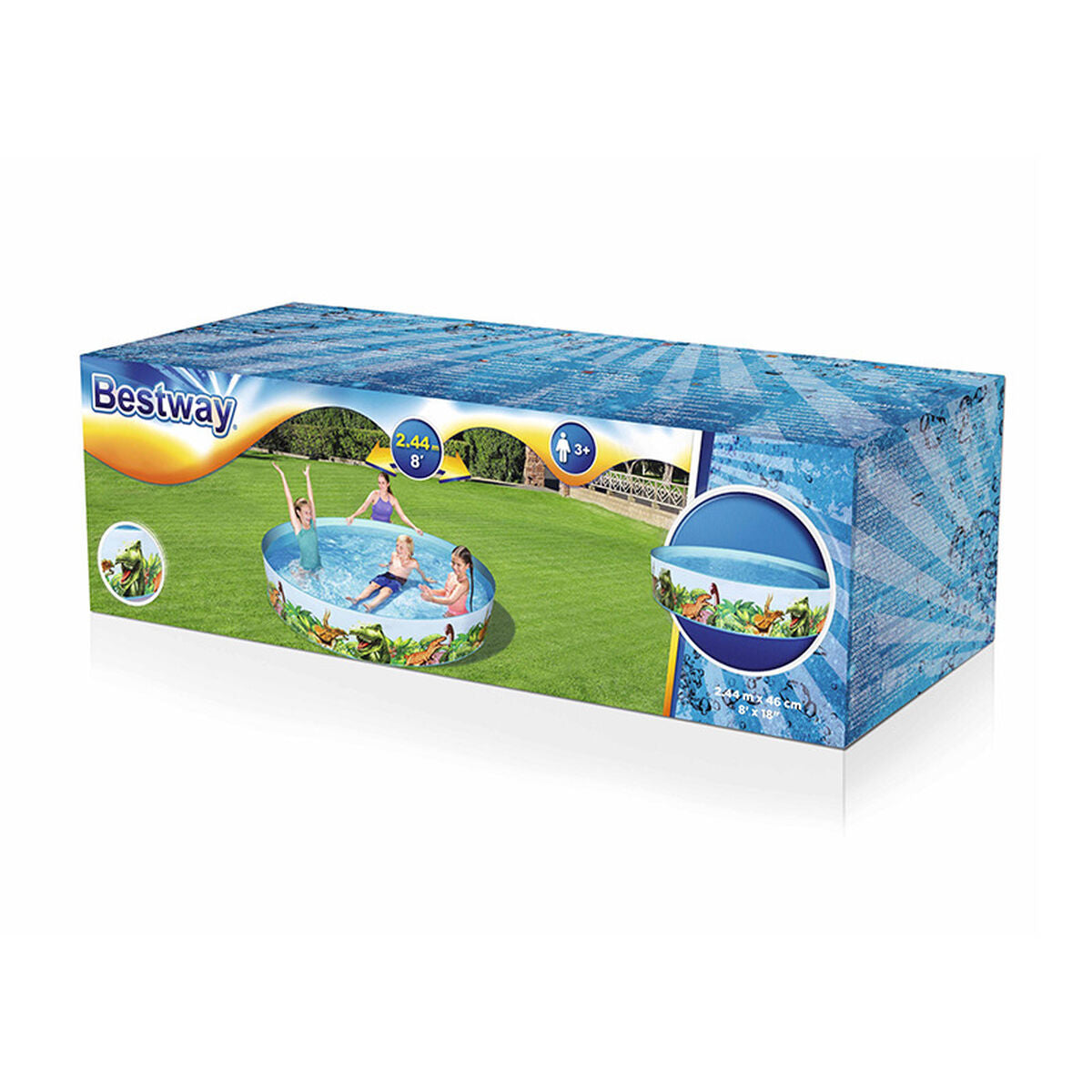 Bestway Styv Barn Pool PVC Dinosaurier 244x46 cm +3 År Trädgård 55001 finns hos Aktivcamping