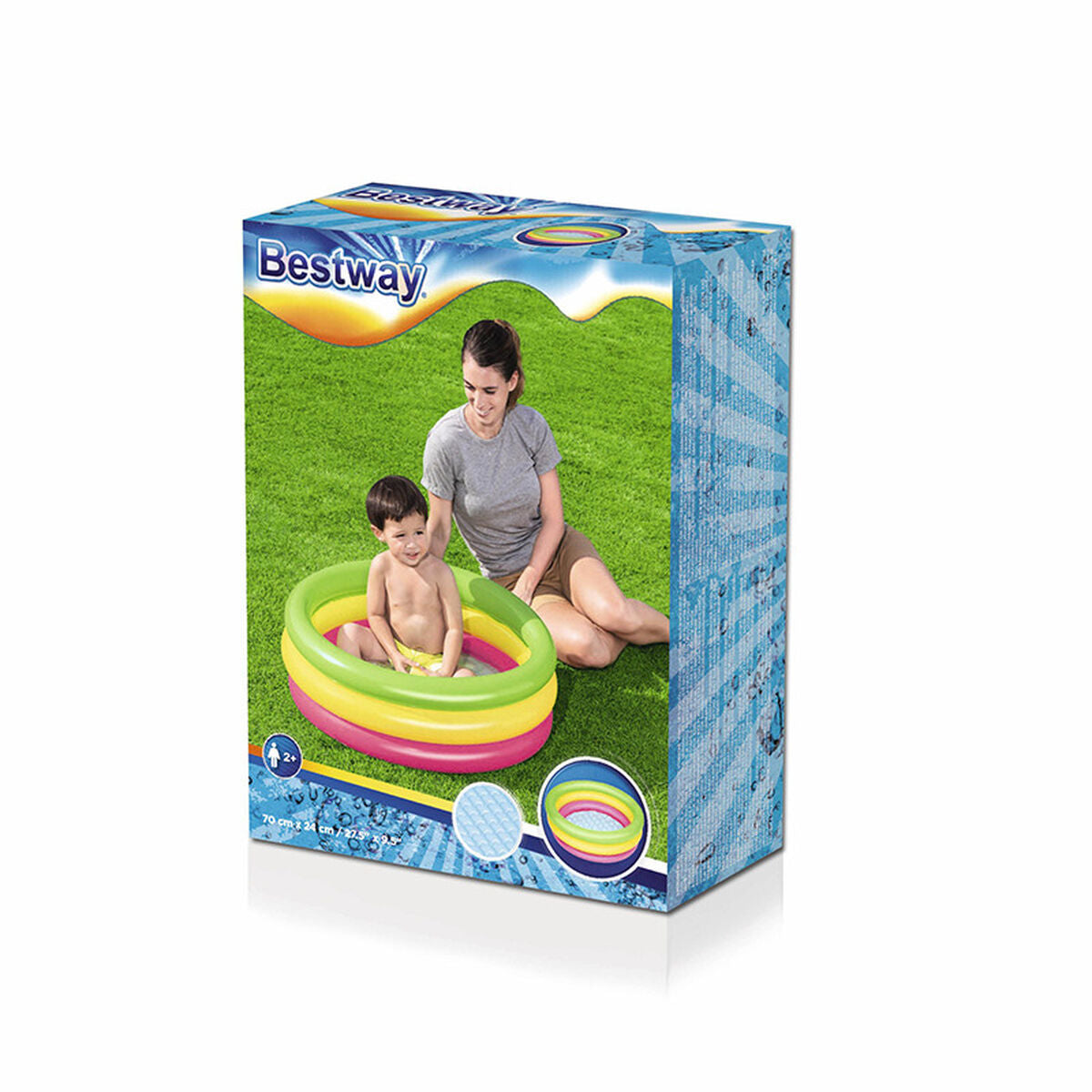 Bestway Uppblåsbar Barnbassäng 3 Ringar Mjuk Botten 70x24 cm +2 År Trädgård 51128 - finns hos Aktivcamping