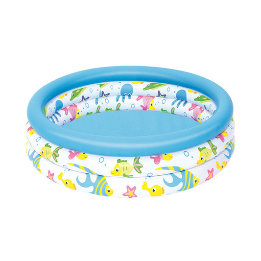 Bestway Uppblåsbar Barnpool 3 Ringar Coral 102x25 cm +2 År Trädgård 51008 - finns hos Aktivcamping