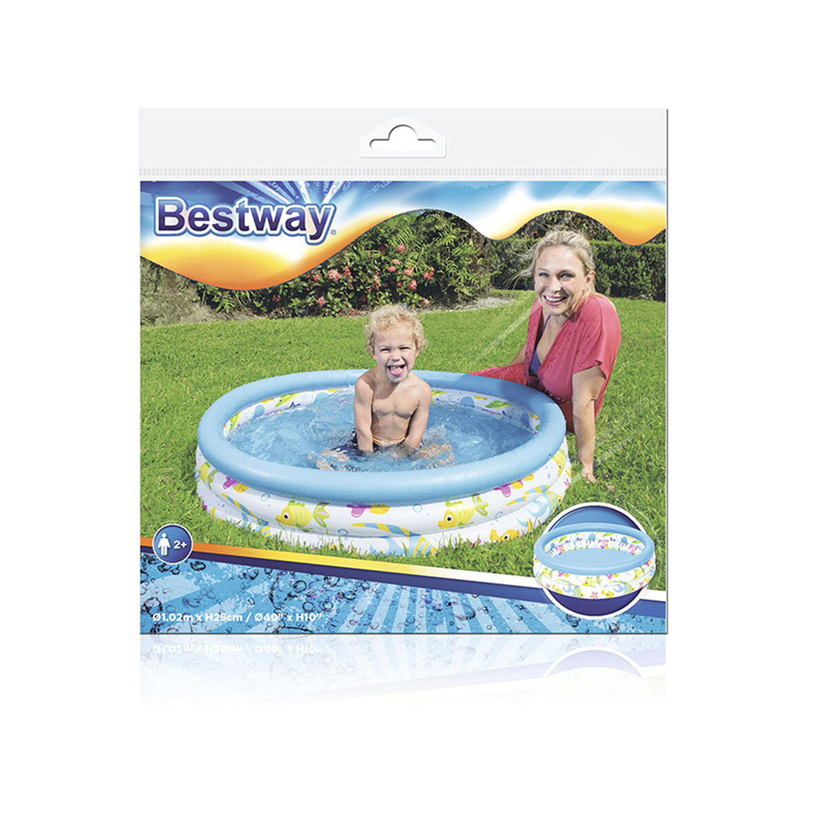 Bestway Uppblåsbar Barnpool 3 Ringar Coral 102x25 cm +2 År Trädgård 51008 finns hos Aktivcamping