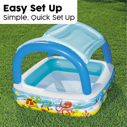Bestway Uppblåsbar Barnpool Avtagbart Tak 140x140x114 cm +2 År Trädgård 52192 finns hos Aktivcamping