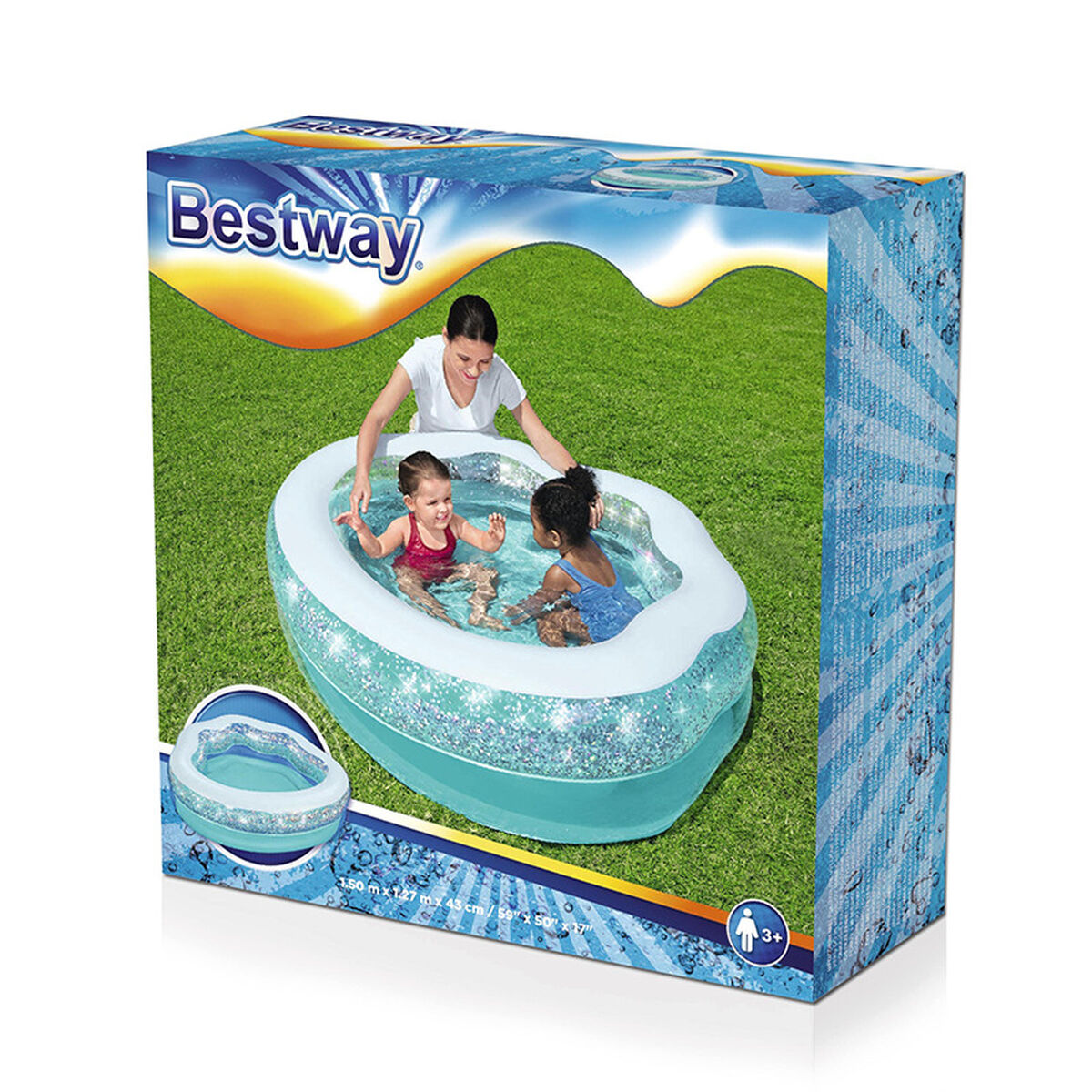 Bestway Uppblåsbar Barnpool Lysande 150x125x43 cm +3 År Trädgård 52489 finns hos Aktivcamping