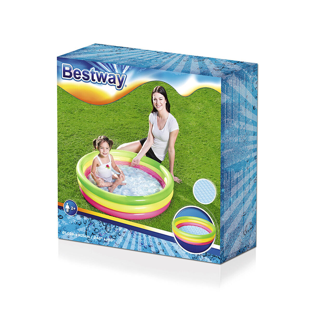 Bestway Uppblåsbar Barnpool med 3 Ringar Mjukbottnad 102x25 cm +2 År Trädgård 51104 finns hos Aktivcamping