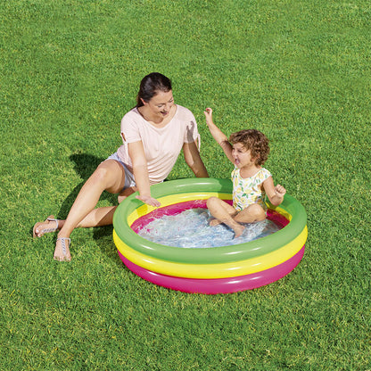Bestway Uppblåsbar Barnpool med 3 Ringar Mjukbottnad 102x25 cm +2 År Trädgård 51104 finns hos Aktivcamping