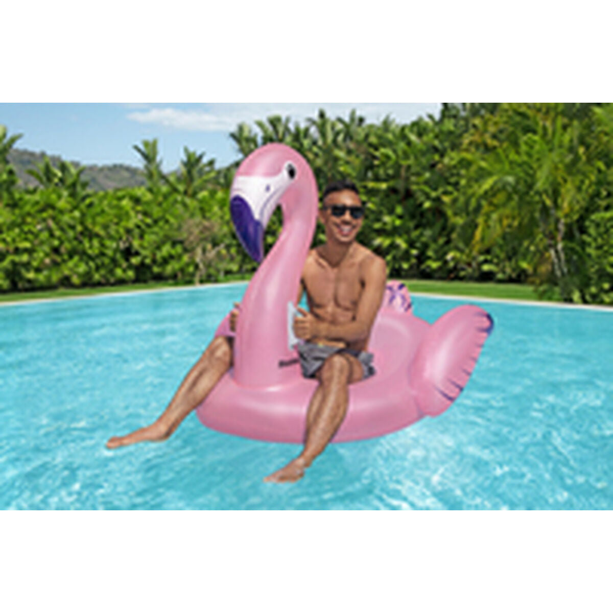Bestway Uppblåsbar Figur Flamingo med Handtag 153x143 cm Strand och Pool 41475 finns hos Aktivcamping