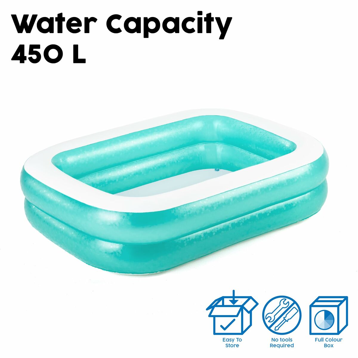 Bestway Uppblåsbar Pool 2 Kammare Rektangulär 201x150x51 cm +6 År Trädgård 54005 finns hos Aktivcamping