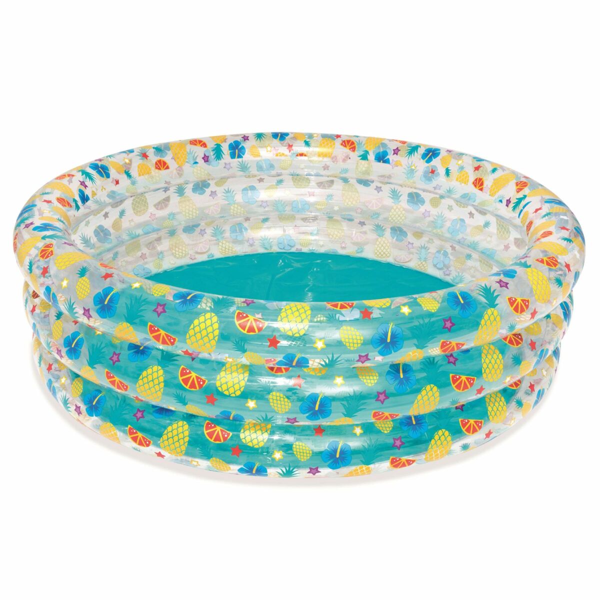 Bestway Uppblåsbar Pool 3 Ringar Transparent Tropisk 170x53 cm +6 År Trädgård 51048 finns hos Aktivcamping