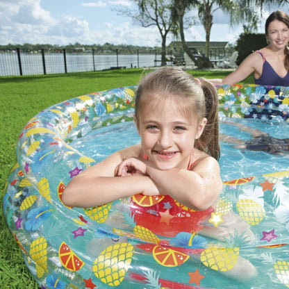 Bestway Uppblåsbar Pool 3 Ringar Transparent Tropisk 170x53 cm +6 År Trädgård 51048 finns hos Aktivcamping
