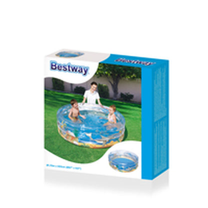 Bestway Uppblåsbar Pool 3 Ringar Transparent Tropisk 170x53 cm +6 År Trädgård 51048 finns hos Aktivcamping