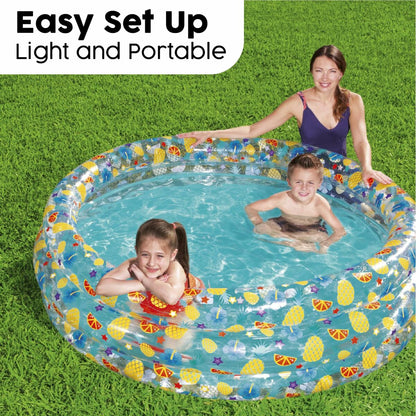 Bestway Uppblåsbar Pool 3 Ringar Transparent Tropisk 170x53 cm +6 År Trädgård 51048 finns hos Aktivcamping