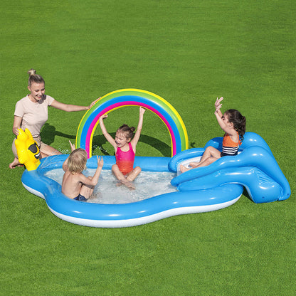 Bestway Uppblåsbar Pool Lekpark Regnbåge 257x145x91 cm +2 År Trädgård 53092 finns hos Aktivcamping