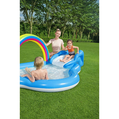 Bestway Uppblåsbar Pool Lekpark Regnbåge 257x145x91 cm +2 År Trädgård 53092 finns hos Aktivcamping