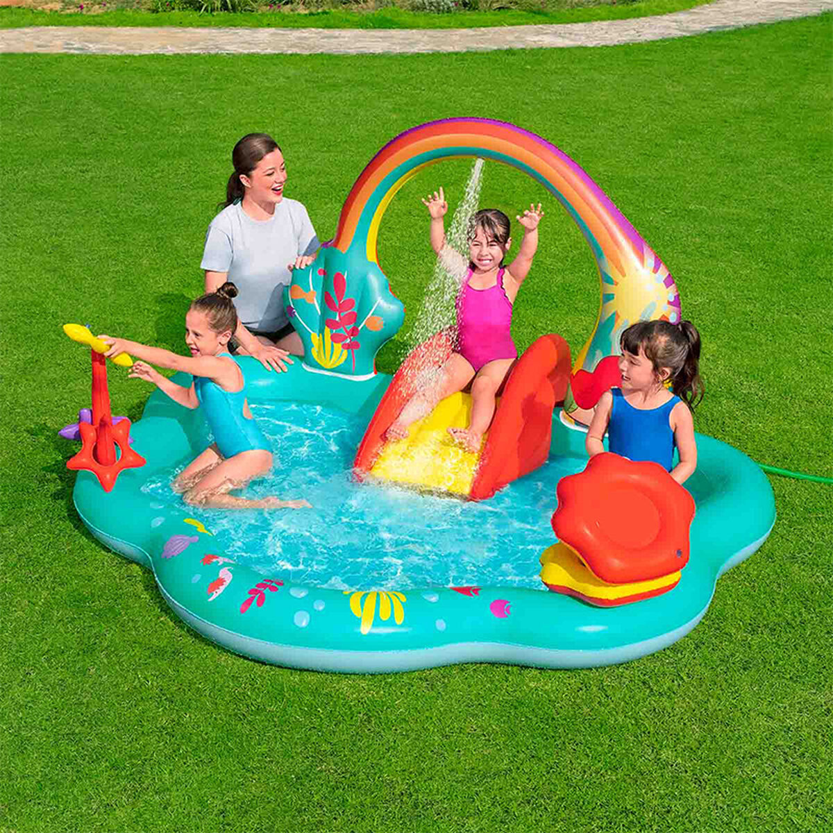 Bestway Uppblåsbar Pool Leksakspark Disney Sjöjungfrun 221x193x117cm +2 År Trädgård 91097 finns hos Aktivcamping