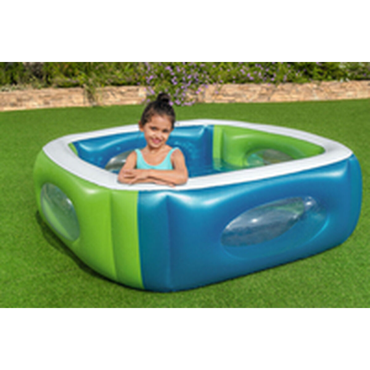 Bestway Uppblåsbar Pool med Kikare 168x168x56 cm +6 År Trädgård 51132 finns hos Aktivcamping