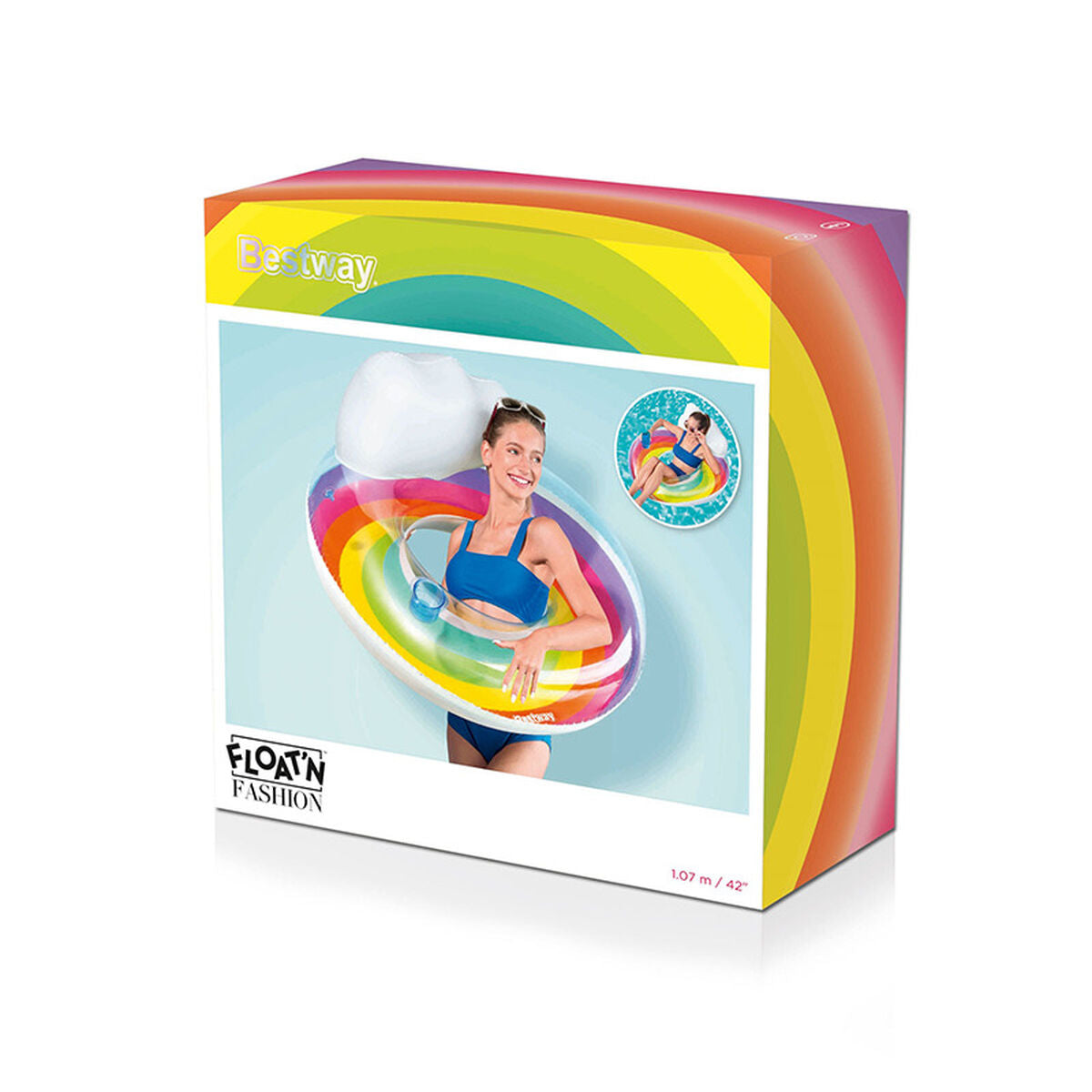 Bestway Uppblåsbar Regnbågshjul D107 cm +12 År Strand och Pool 43647 finns hos Aktivcamping