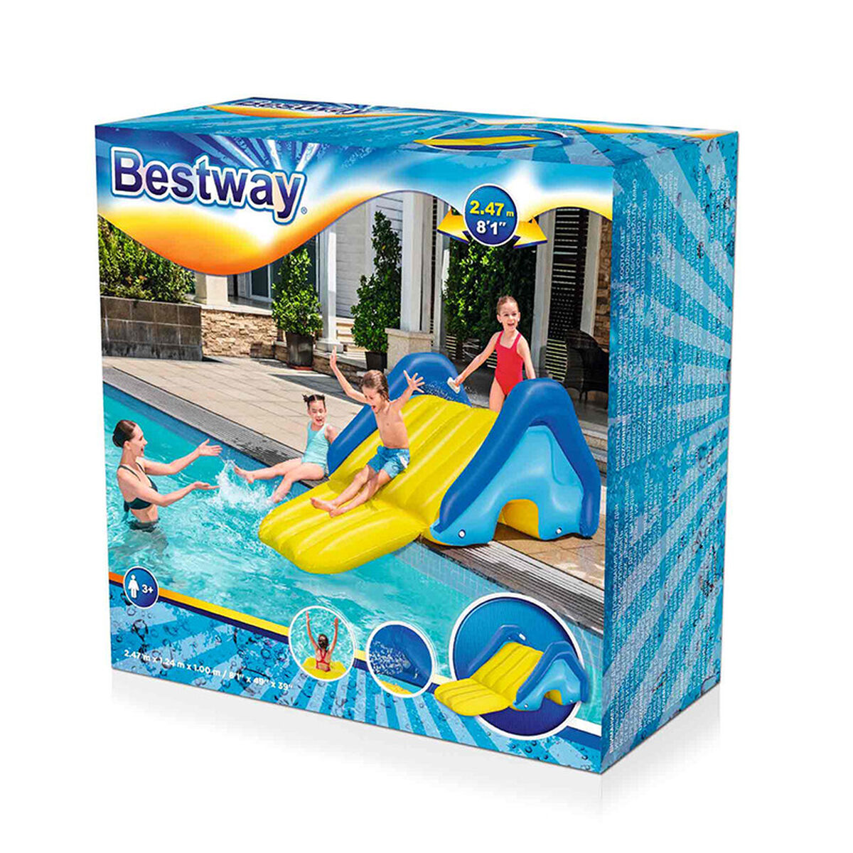 Bestway Uppblåsbar Rutschkana 247x124x100 cm +3 År Pool 52453 finns hos Aktivcamping