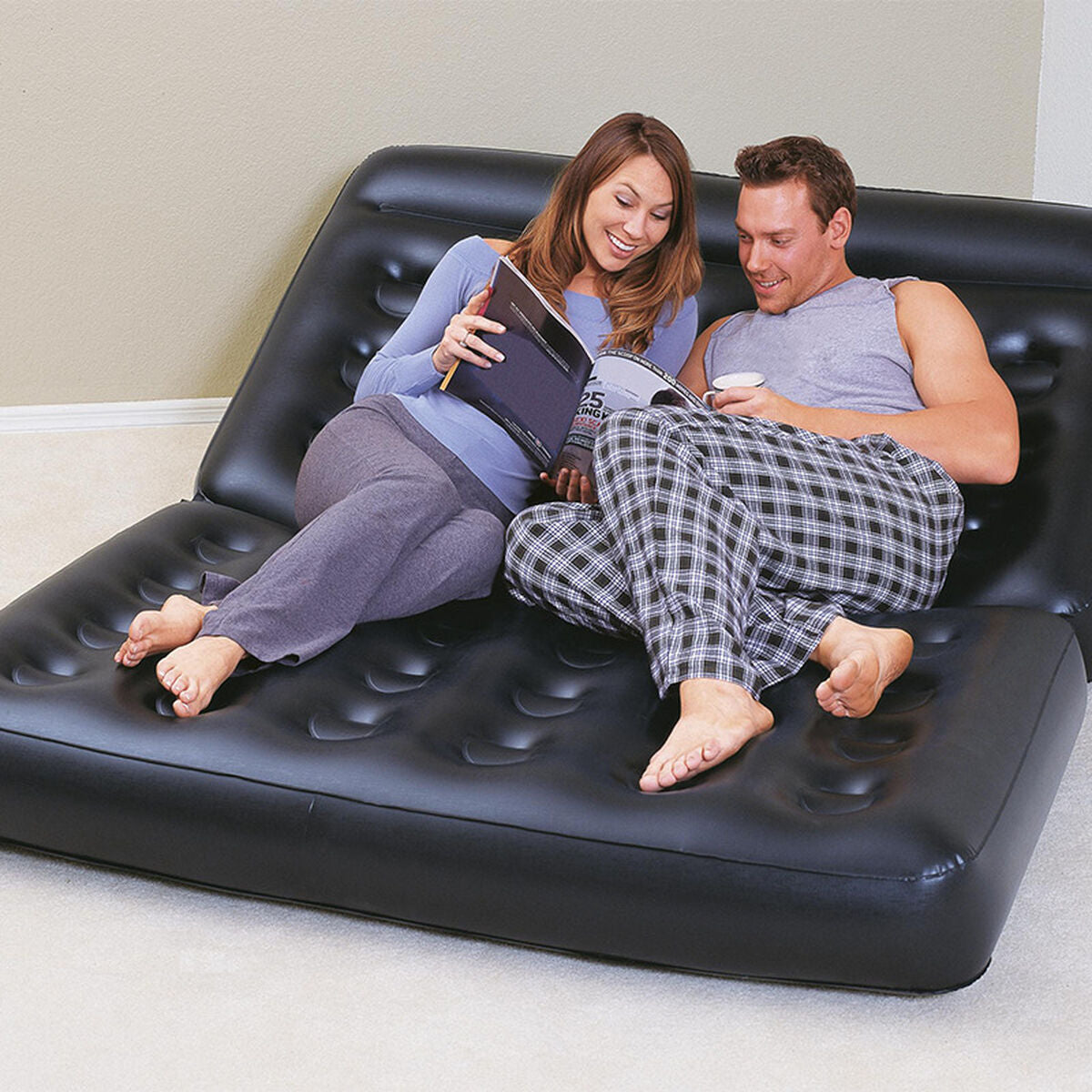 Bestway Uppblåsbar Stol 5 Positioner Svart 188x152x64 cm Inner 75054 finns hos Aktivcamping