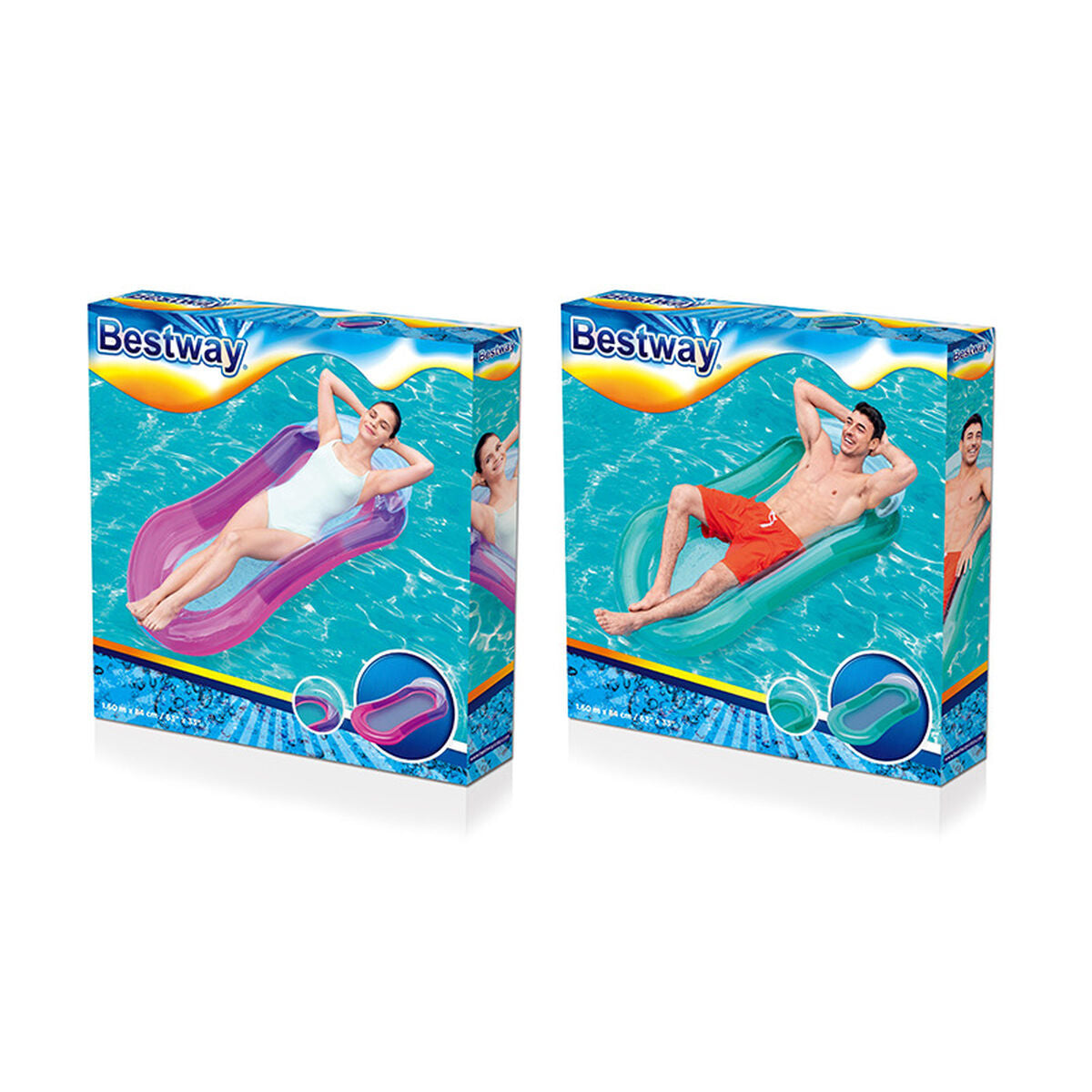 Bestway Uppblåsbar Stol Aqua Färg Blandad 160x84 cm Strand och Pool 43103 finns hos Aktivcamping
