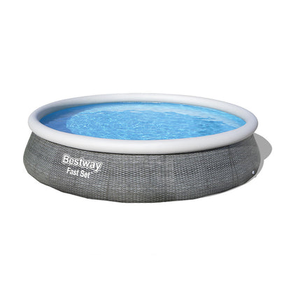 Bestway Uppblåsbar Vuxenpool Aro Rattan med Rengörare 396x84 cm Trädgård 57376 finns hos Aktivcamping