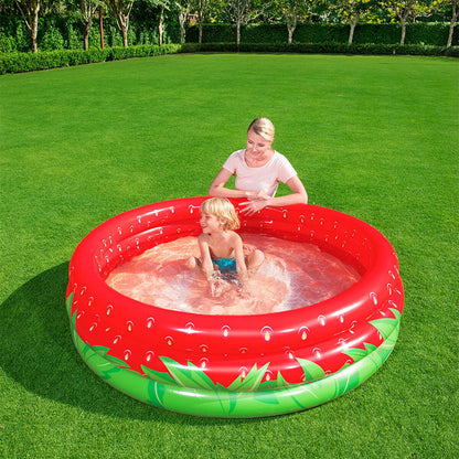 Bestway Uppblåsbar barnpool 3 ringar Jordgubb 168x38 cm +2 År Trädgård 51145 finns hos Aktivcamping