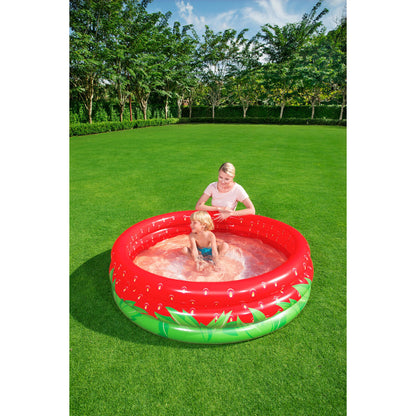 Bestway Uppblåsbar barnpool 3 ringar Jordgubb 168x38 cm +2 År Trädgård 51145 finns hos Aktivcamping
