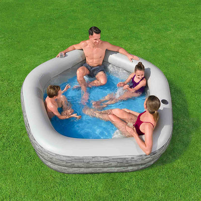 Bestway Uppblåsbar familjepool 213x206x53 cm +6 År Trädgård 54423 - finns hos Aktivcamping