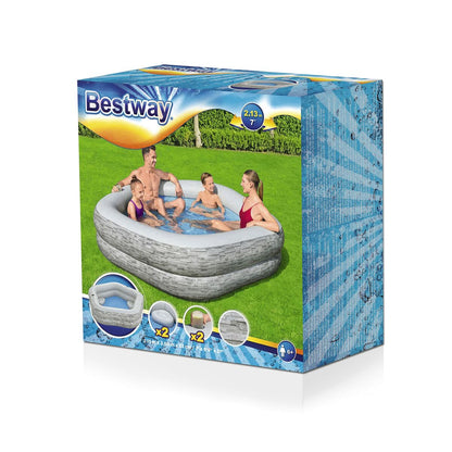 Bestway Uppblåsbar familjepool 213x206x53 cm +6 År Trädgård 54423 - finns hos Aktivcamping