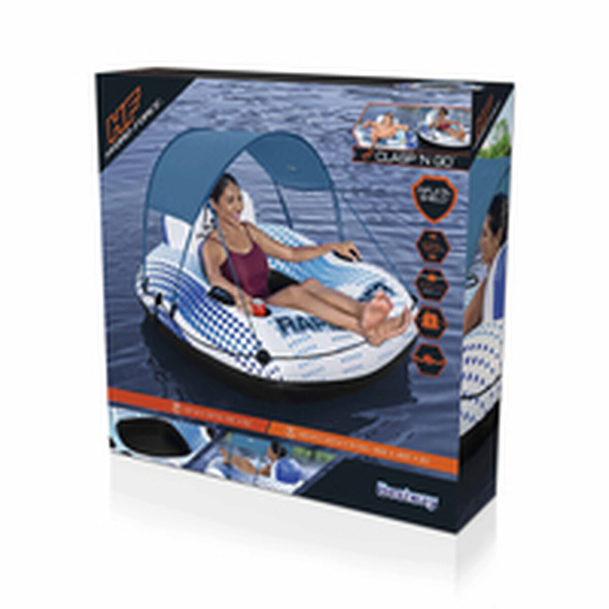 Bestway Uppblåsbara Ring med Handtag Rapid Rider med Parasoll D137 cm Strand och Pool 43725 - finns hos Aktivcamping