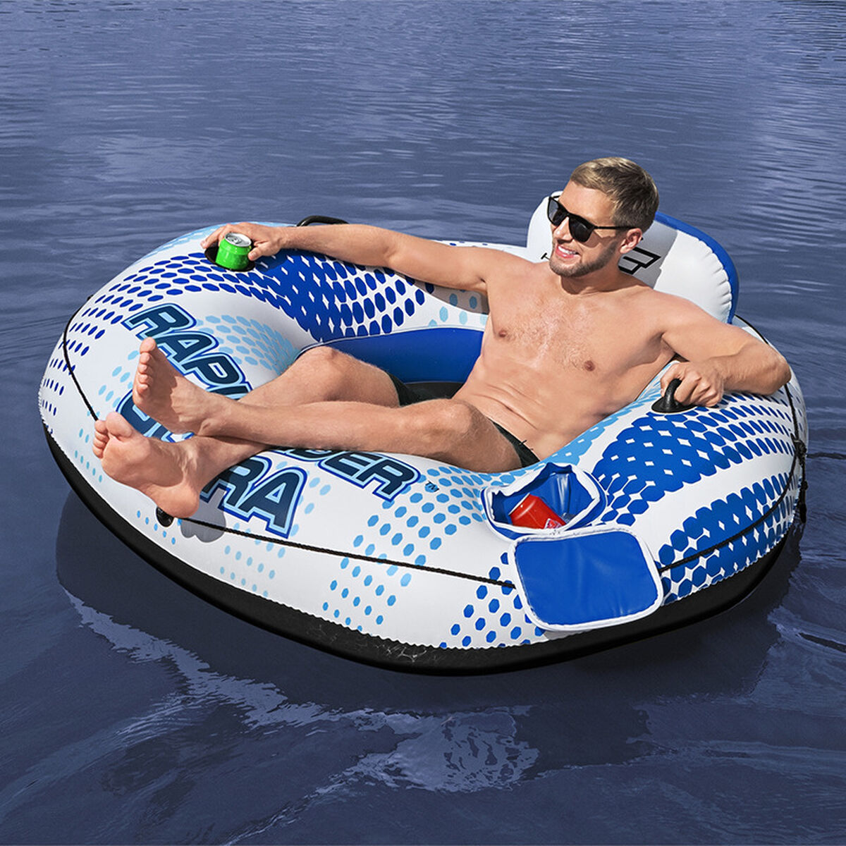 Bestway Uppblåsbart Hjul med Handtag Rapid Rider med Kylare 165x148 cm Strand och Pool 43726 - finns hos Aktivcamping